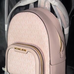 Michael Kors Blush Pink Mini Backpack with Gold Hardware